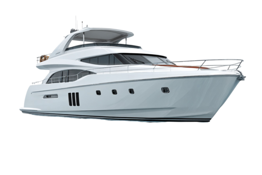 Luxury Yacht Isolated on Transparent Background