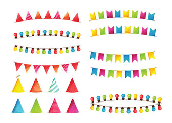 Birthday Vector & Icon Collection – Happy Birthday, Celebration Icons, Party Elements, Balloons, Cake, and Festive Vector Illustrations