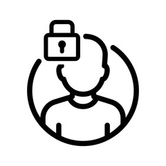 User profile with lock icon symbolizing security and privacy