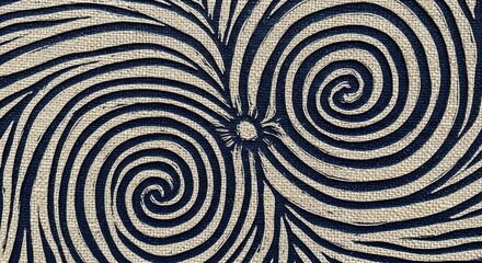 Close-up of a black and beige spiral