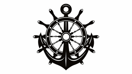 Nautical themed anchor and ship wheel design for maritime adventures and ocean voyages