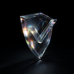 Crystal Shield with Checkmark Symbol
