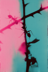 Close-Up Ant Swarm Under Light