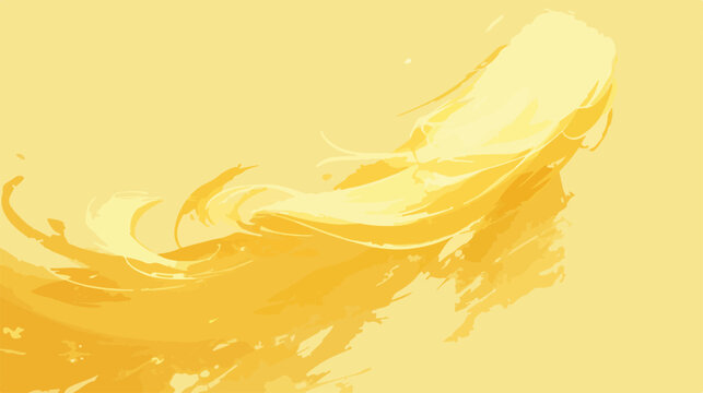 Abstrakte Vektor-Illustration einer flie&szlig;enden goldenen Form, die Energie und Bewegung symbolisiert, auf hellem Hintergrund.