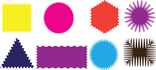 Vibrant Geometric Shapes with Unique Edges