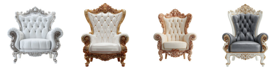 Opulent Armchairs Collection: Royal Style Seating for Elegant Interiors, Luxury Living Room Furniture, Ornate Decorative Accents with Regal Charm, Perfect for Upscale Decor