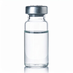 Conceptual ai drug discovery in medicine showing hope for new treatment. clear glass vial with vaccine for pharmaceutical science and modern healthcare innovation