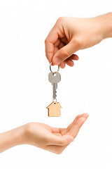 Handing over house keys concept