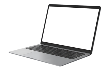 Laptop or notebook with blank screen isolated with clipping path on white background. png