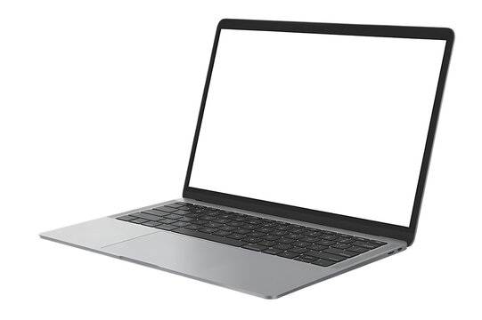 Laptop or notebook with blank screen isolated with clipping path on white background. png