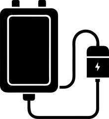 Power bank icon stroke vector icon simple black style, illustration.