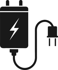 Modern smartphone charging with portable power bank, battery icon, USB cable connection, external charger, mobile device energy, flat vector illustration, technology concept