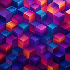 Obraz premium Colorful 3D Cubes Forming a Vibrant Abstract Geometric Pattern