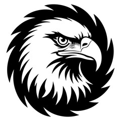Fierce eagle head graphic design bird face