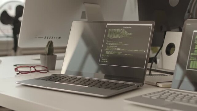 Coding in Progress Programmers at Work in Modern Tech Office