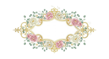 Vintage frame with flowers 