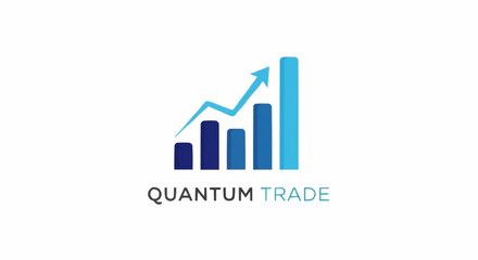 Quantum Trade logo design with a rising bar chart and arrow.