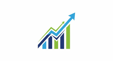 Dynamic Growth Chart with Upward Arrow and Bar Graph.