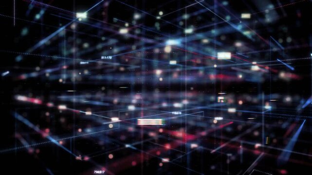 Cyber Security Digital Glitch, Data Center Protection, Technology Background.