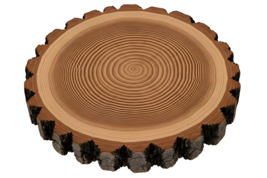 Cross section of a tree trunk with growth rings