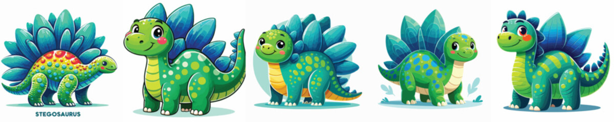 white background stegosaurus vector image