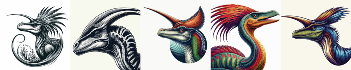 white background parasaurolophus vector image © Andreas