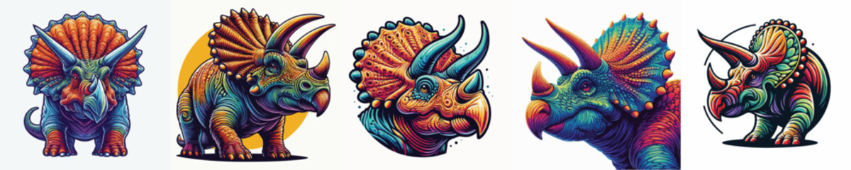 white background triceratops vector image