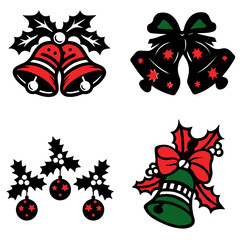 Christmas decorations with fir jingle bells