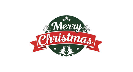 Obraz premium レトロな「メリークリスマス」のロゴデザイン