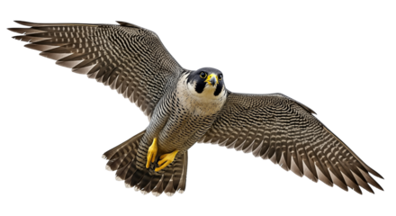 Peregrine Falcon in Flight Wings Spread Wide.