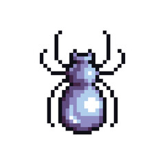 Fototapeta premium this is pixel art spider with simple color and white background this item good for presentations,stickers, icons, t shirt design,game asset,logo and your project.