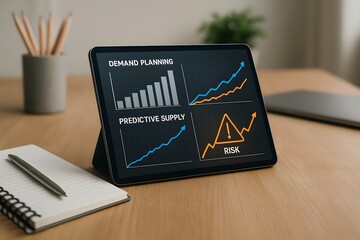 Tablet with data for business concept.