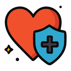 Obraz premium Health regulations depict a heart safeguarded by a blue shield, representing healthcare compliance. Suitable for healthcare and medical concepts.