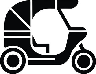 Auto Rickshaw Icon &ndash; Minimalist Urban Transport Silhouette