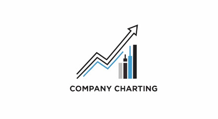 Company Charting Business Growth Arrow Bar Graph.