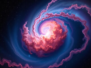 Cosmic dust clouds swirl in vibrant hues across the star-filled abyss,  infinite,  celestial