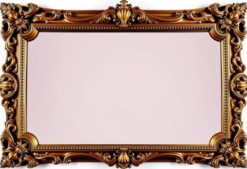 Opulent antique-style gold frame mirror, isolated,  majestic,  glamour