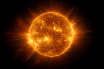 Obraz premium X-ray image of the sun, sunspots, coronal mass, solar flare, Solar Dynamics Observatory