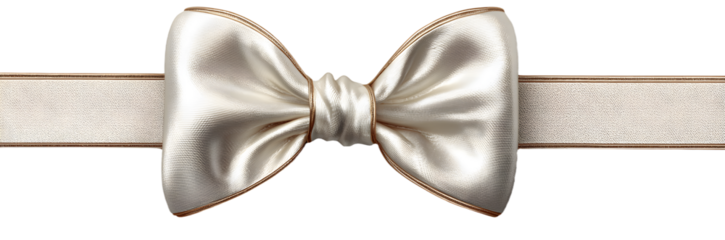 White Ribbon Bow Realistic shiny satin with shadow long horizontal ribbon for decorate your wedding invitation card ,greeting card or gift boxes vector EPS10 isolated on White background.