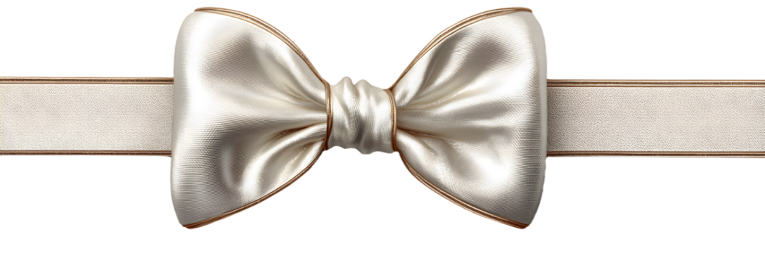 White Ribbon Bow Realistic shiny satin with shadow long horizontal ribbon for decorate your wedding invitation card ,greeting card or gift boxes vector EPS10 isolated on White background.