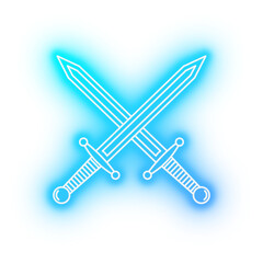 Glowing Neon Crossed Swords graphic
