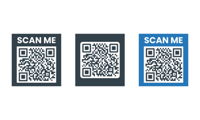 Scan Me QR Code icon – Modern Flat QR Badge