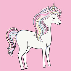 Adorable Fantasy Unicorn Character Design for Children