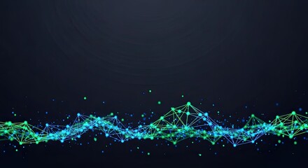 Abstract digital network connection with glowing dots and lines, representing data flow.