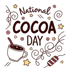 NATIONAL COCOA DAY vector illustration isolated on white background