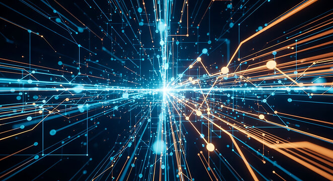 Abstract Digital Network Data Flow in Cyberspace.