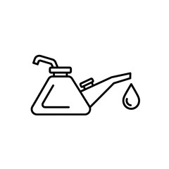 Engine Oil Can Line Art – Vector Illustration of Motor Oil Container with Dripping Oil Drop