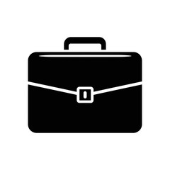 Briefcase Silhouette Icon – Vector Illustration of Business Office Bag for Professional Work