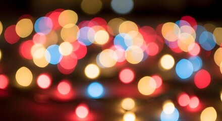 Festive Bokeh Lights Colorful Background with Blurred Circles for Celebration and Joy