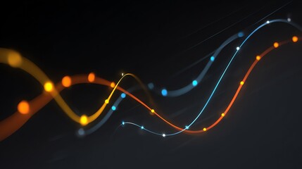 Abstract Data Visualization with Glowing Lines and Points